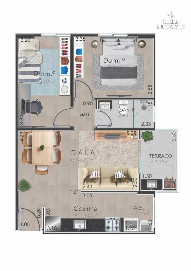 Imagem APARTAMENTO 2 DORMITÓRIOS COM SACADA GOURMET, A 200M DO MAR!