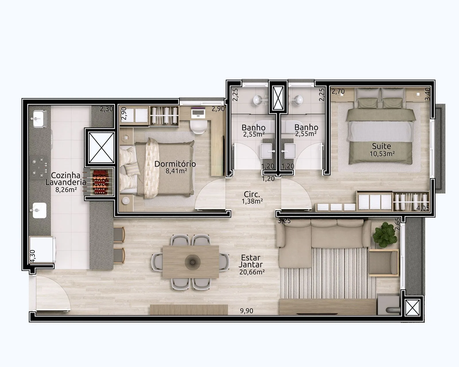Imagem Apartamento à venda em Gramado, Planalto, com 2 quartos, 76.13m2