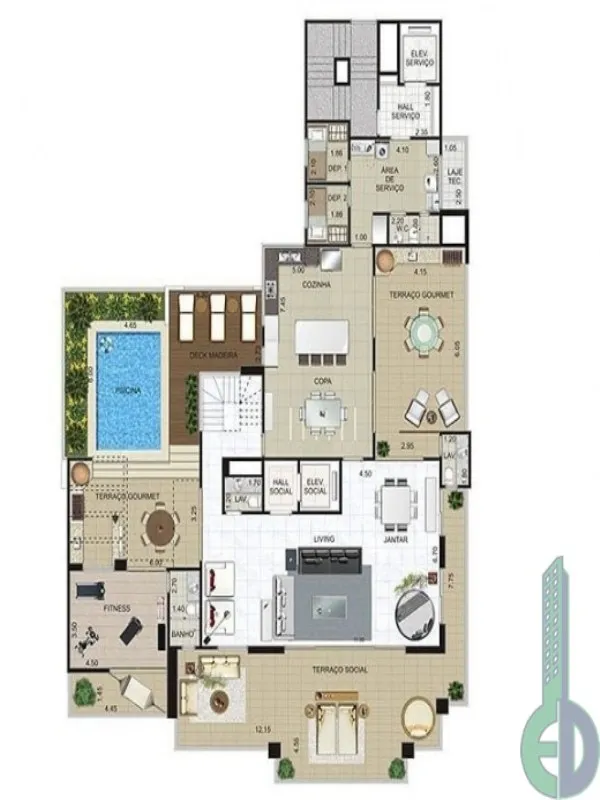 Imagem Edifício Villa Lobos Santo André Sp, apartamento de alto padrão em Santo André Sp