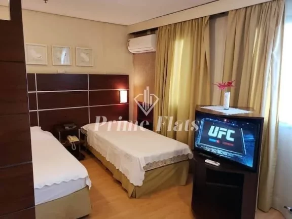 Foto do imóvel Flat disponível para venda no Transamérica Executive Chácara Santo Antônio, com 28m², 1 dormitório e 1 vaga em Rua Américo Brasiliense