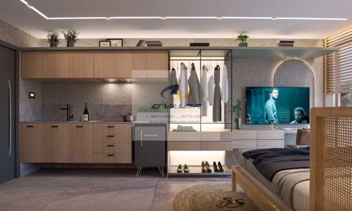 Imagem Vendo Flats, Pé na Areia, de 24 m² a 51 m², no Jardim Oceania