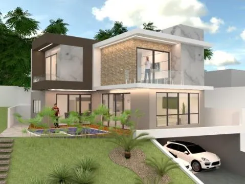 Imagem VENDA DE SOBRADO NOVO NO CONDOMÍNIO REAL PARK, EM ARUJÁ/SP, 315m² com 3 suítes amplas, espaço gourmet, piscina e garagem coberta. CONSULTE-NOS.