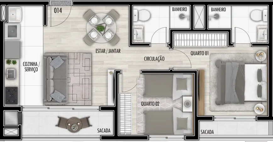 Imagem Apartamento à venda em Curitiba, Santa Cândida, com 3 quartos, 57,94m²