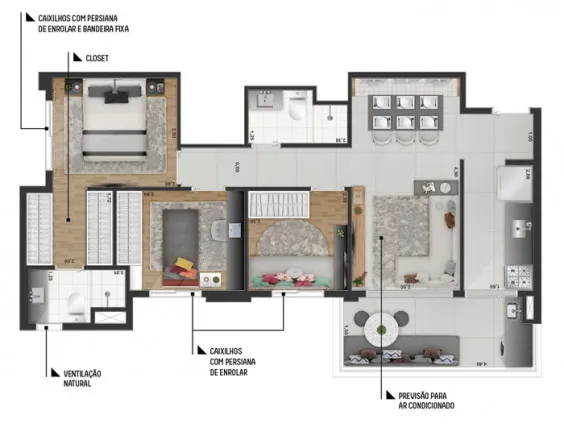 Foto do imóvel Apartamento com 3 Quartos à Venda, 66 m² em Indianópolis - São Paulo