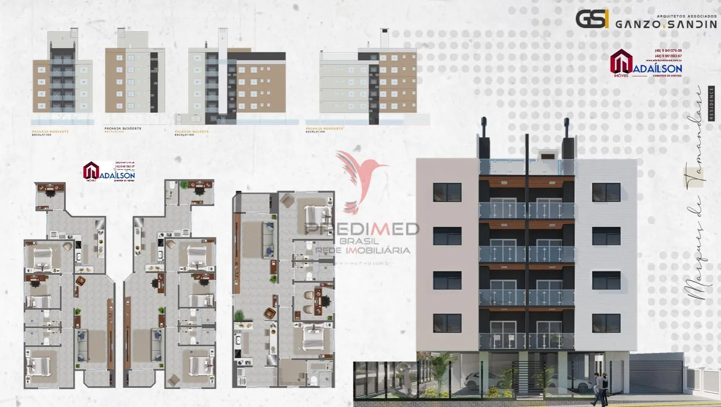 Imagem Apartamento à venda com 3 dorm um suítes, em construção, em Coqueiros Floripa SC