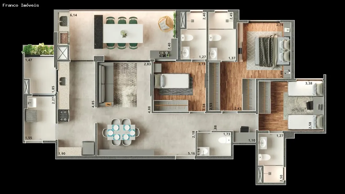 Imagem Apartamento para Venda em Santo André, Campestre, 3 suítes, 4 banheiros, 2 vagas