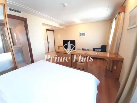 Imagem Flat disponível para locação no Meliá Jardim Europa no Itaim Bibi, com 29m², 1 dormitório e 1 vaga de garagem