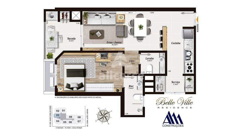Imagem Apartamento à venda 1 Suíte + Lavabo | 66,4 m² | Estrutura de lazer completa em Campinas - São José