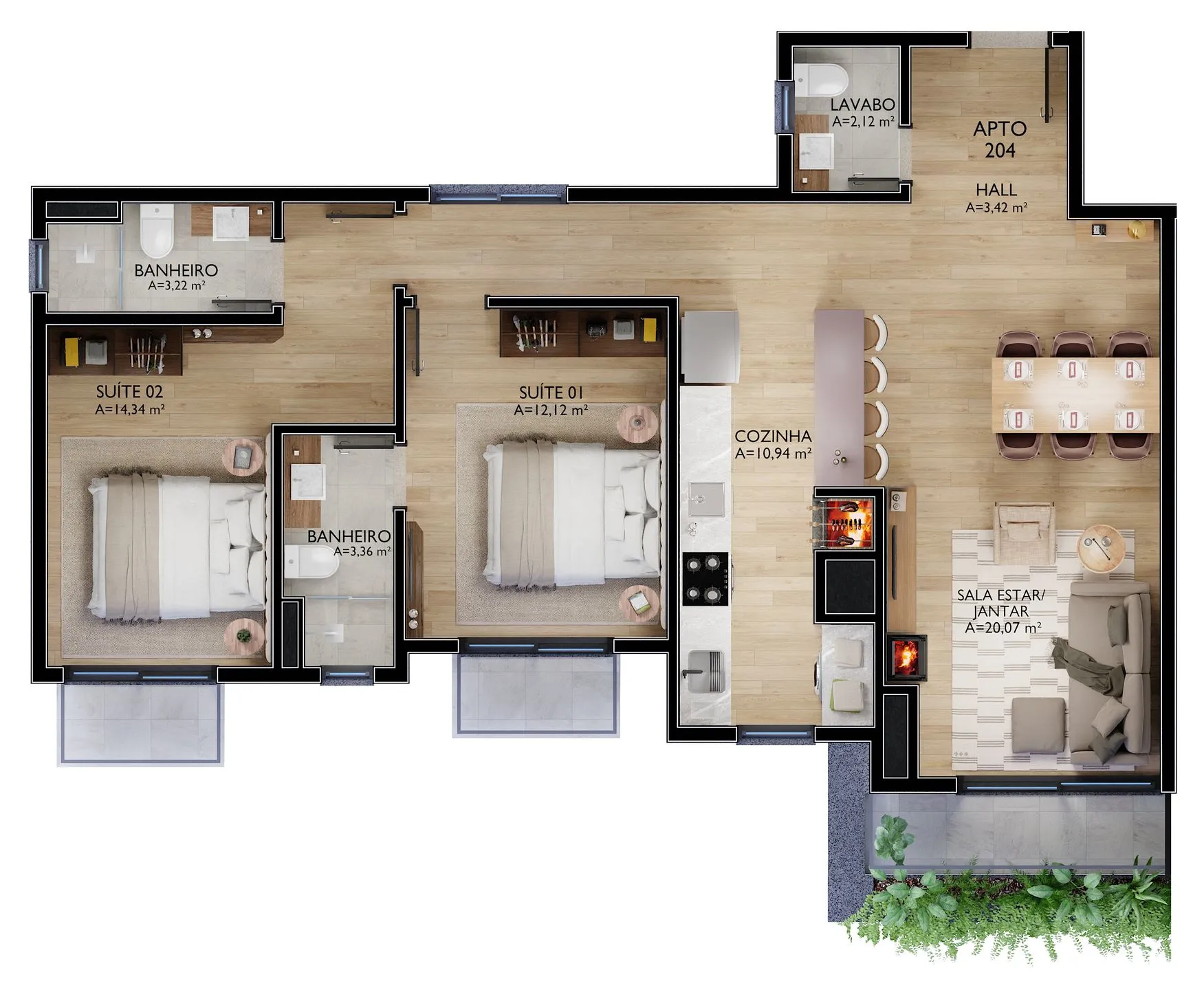 Imagem Apartamento à venda em Gramado, Centro, com 2 quartos, 97.35m2