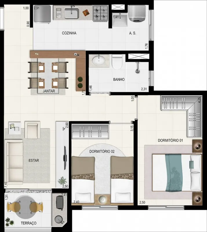 Imagem Imperdível! Apartamento à venda em Mauá-SP, Jardim Itapark, 2 quartos, 1 banheiro, 1 vaga de garagem, 55m² no Condomínio das Seringueiras.
