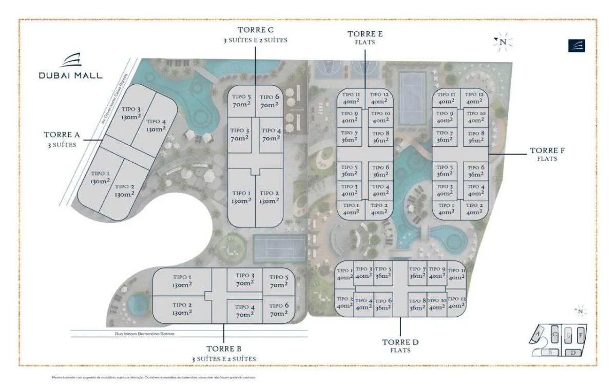 Imagem Flat à venda, no Dubai Mall Porto Belo em Porto Belo, Perequê, com 1 quarto, 37m2