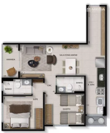 Imagem Apartamento com 2 dormitórios à venda, 45 m² por R$ 465.000 - Vila Velha/ES