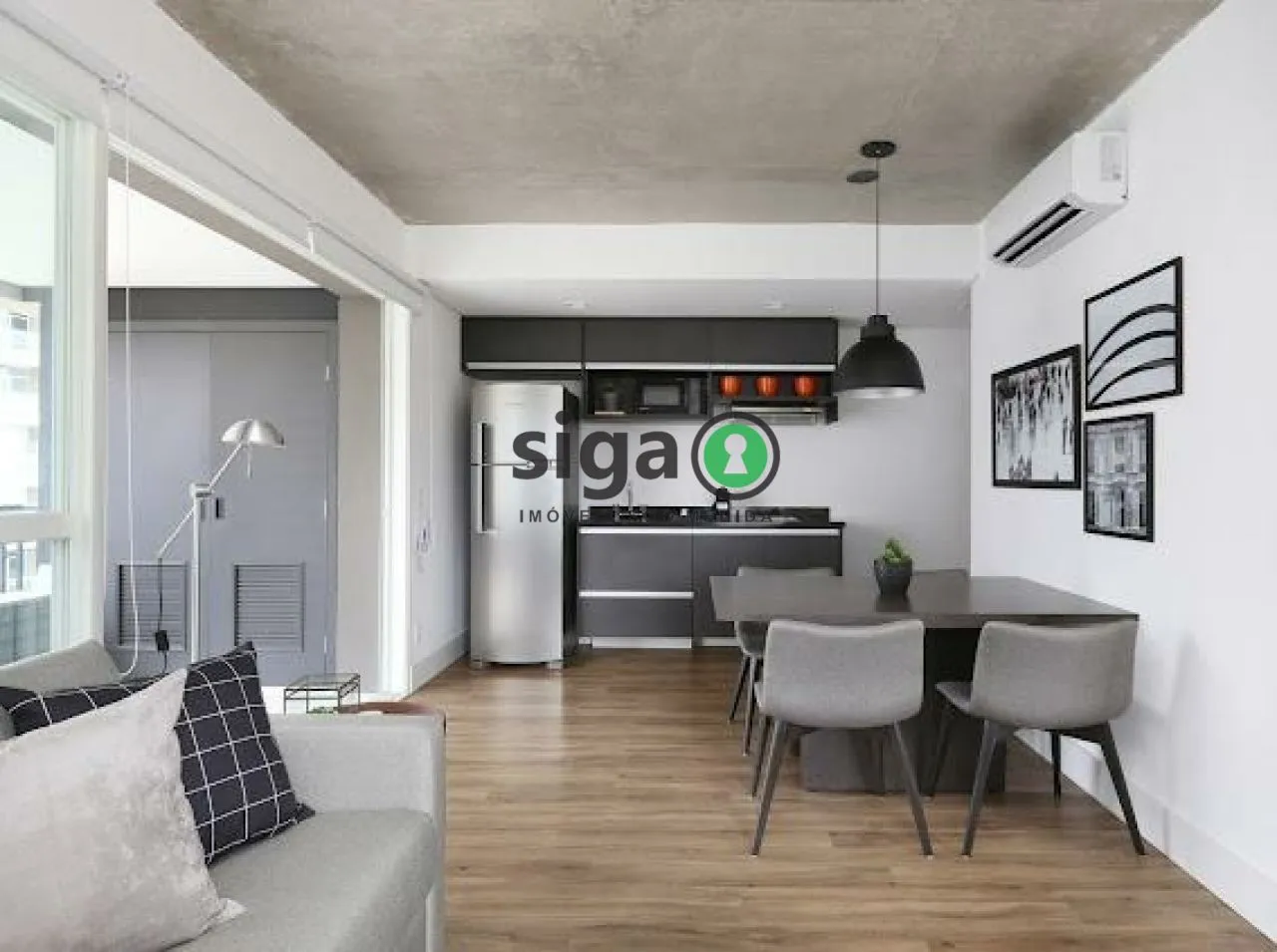 Imagem Studio com 64m², no Brooklin, com 1 quarto, 2 banheiros e 1 vaga, Mobiliado para Locação