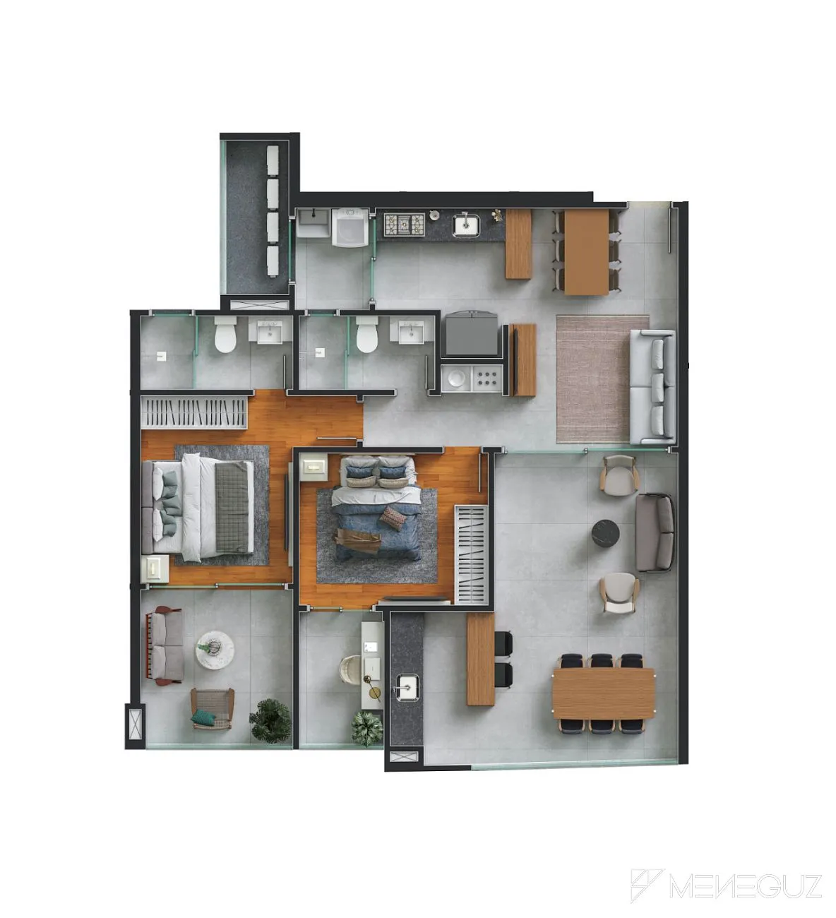 Imagem Residencial Versatto - Empreendimento de alto padrão de acabamento, com apartamentos de 2 e 3 quartos e lazer completo na cobertura