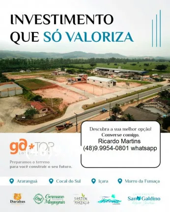 Terreno à Venda, 395 m² em Linha Anta - Içara