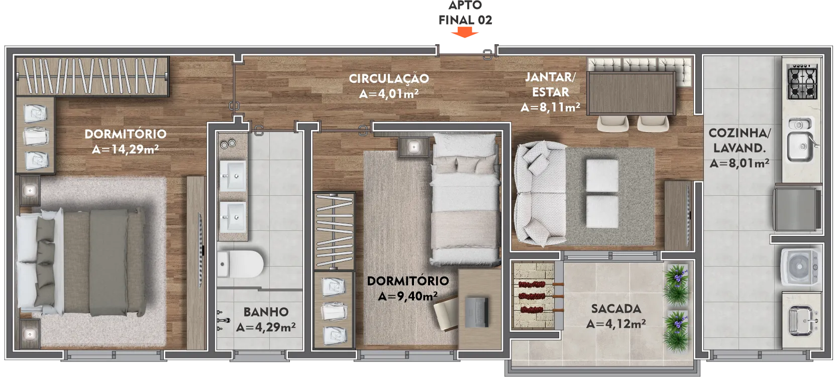 Imagem Apartamento à venda em Caxias do Sul, Sanvitto, com 2 quartos, 62.86m2