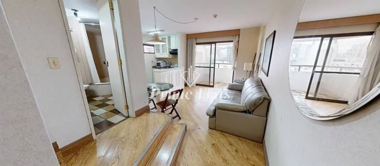 Imagem Flat disponível para locação no Hotel Paulista Wall Street na Bela Vista, com 55m², 1 dormitório e 1 vaga de garagem