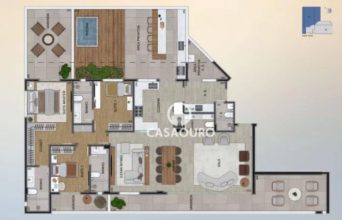 Imagem Apartamento com 3 quartos com área privativa à venda, 240 m² - Santo Antônio - Belo Horizonte/MG