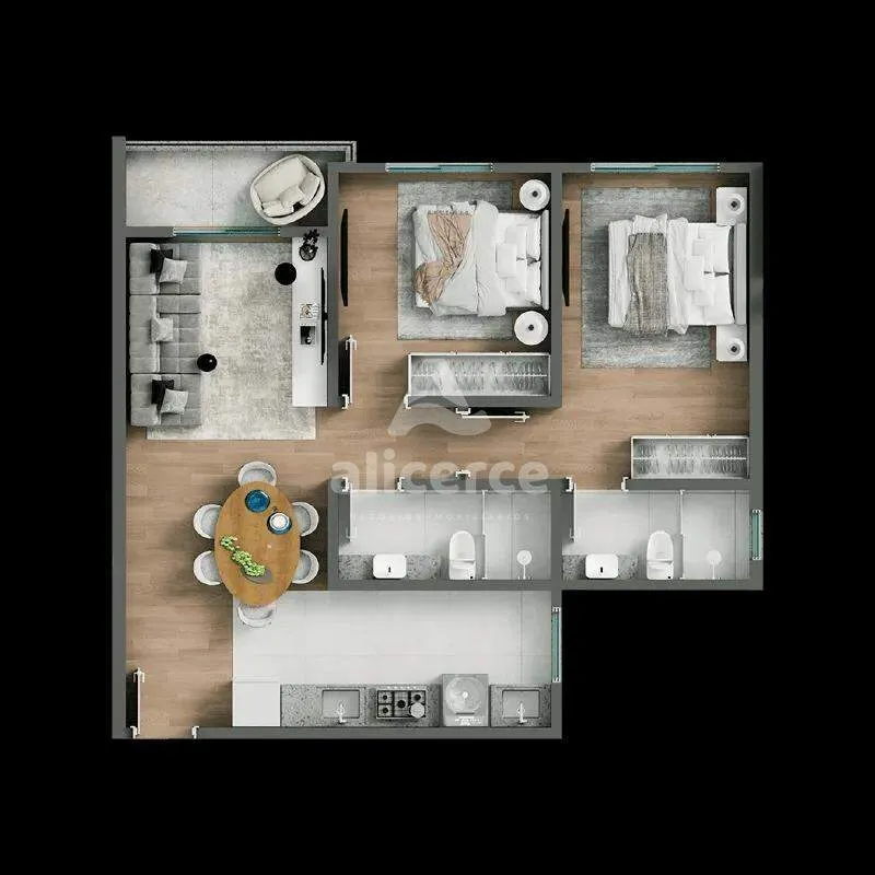 Imagem Apartamento à venda com 3 quartos 1 suíte, 85,37m² em Centro Biguaçu