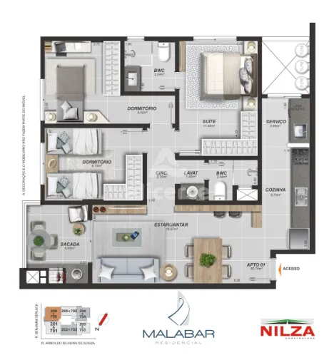 Imagem More ao Lado do Continente Shopping! Apto de 2 Dormitórios com Suíte e Sacada Gourmet