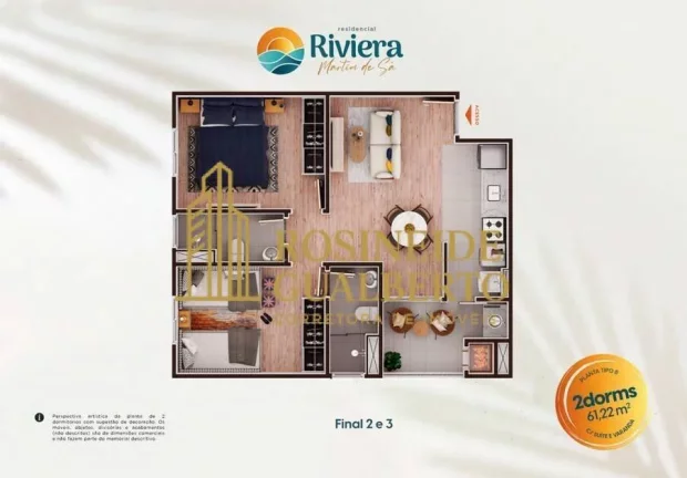 Imagem Unidades com 02 ou 03 dormitórios à venda no Cond. Riviera Martim de Sá
