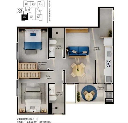 Imagem Apartamento 2 Dormitórios para venda em Florianópolis - SC