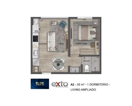Imagem BLUE HOME RESORT JOCKEY - EXTO - Aptos de 62m², a 1 km da Estação Vila Sônia do Metrô!