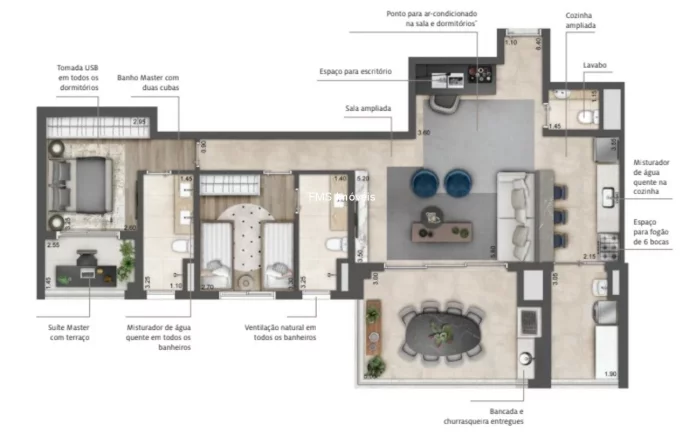 Imagem Apartamento com 110m² e 2 suítes à venda no Brooklin.