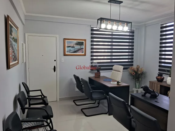 Imagem Escritório de Alto-Padrão mobiliado em Santos na Aparecida na avenida mais comercial do bairro à venda por R$ 375.000,00 ou locação R$ 4.000,00.