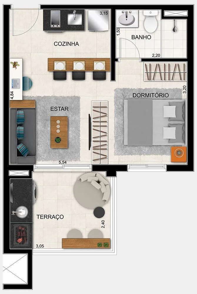Imagem Studio Cidade Maia 38 metros com 1 vaga coberta e livre