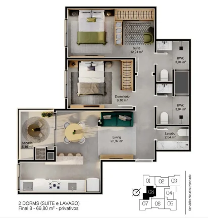 Imagem Apartamento 2 Dormitórios para venda em Florianópolis - SC