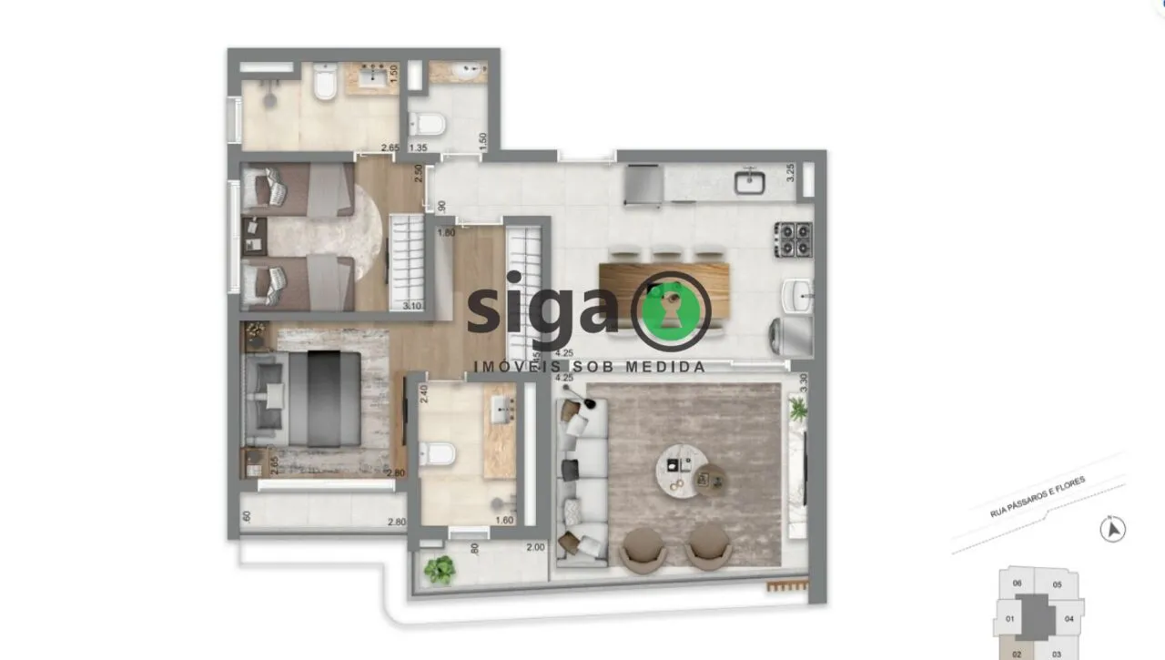Imagem Apartamento para venda no Brooklin 02 suítes, São Paulo - SP