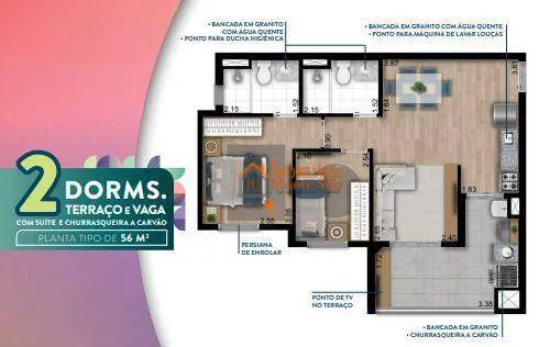 Imagem Apartamento com 2 dormitórios à venda, 56 m² por R$ 448.000,00 - Vila Augusta - Guarulhos/SP