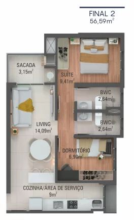 Imagem Yes Ecoville - Apartamento à venda no bairro Mossunguê - Curitiba/PR