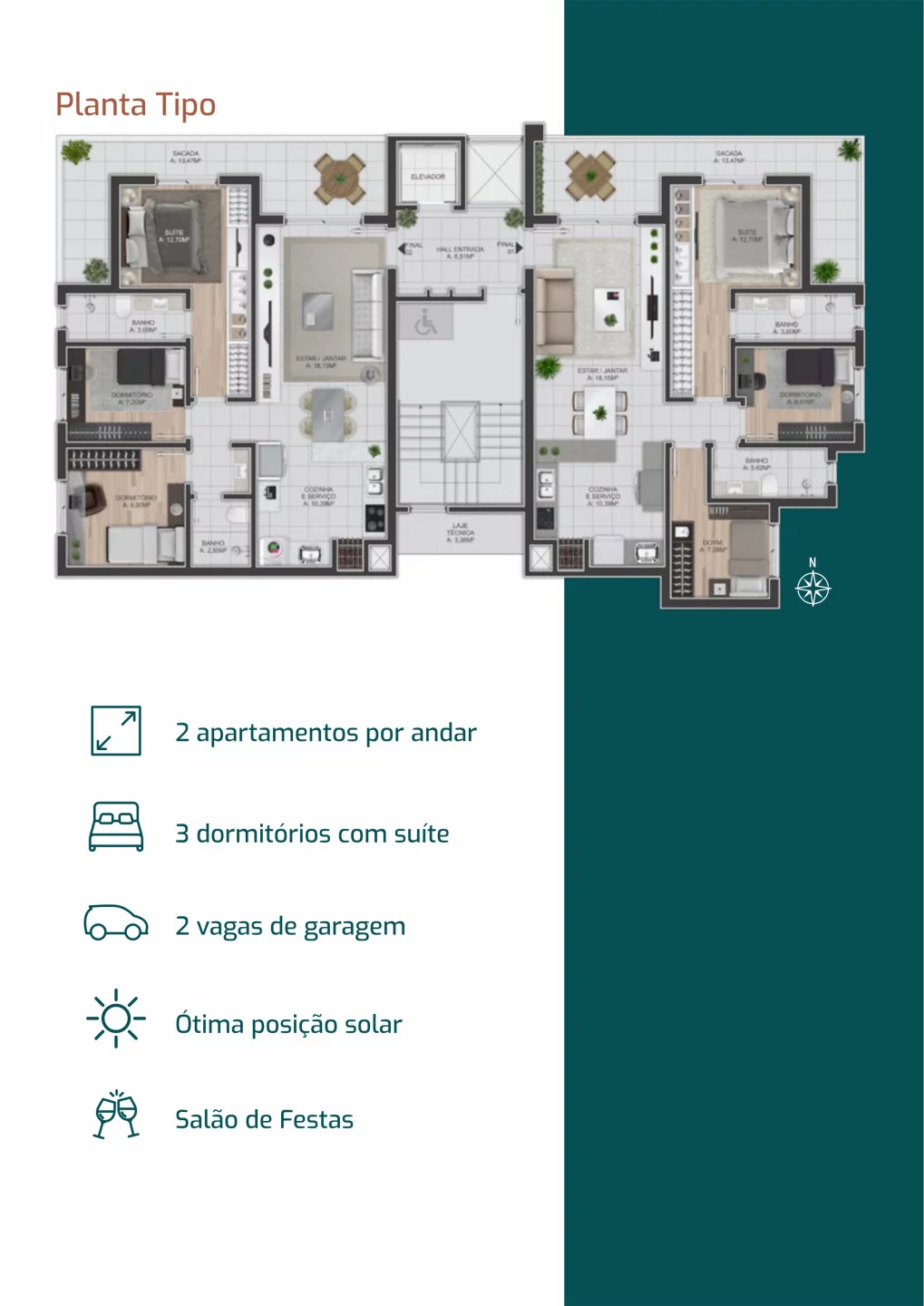Imagem Apartamento 3 quartos sendo 1 suíte para venda no bairro Nossa Senhora de Lourdes em Caxias do Sul