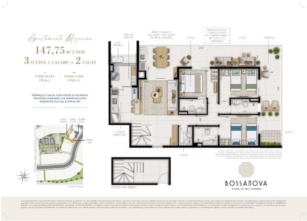 Foto do imóvel Apartamento Garden com 3 suítes à venda, 147 m² por R$ 4.864.000 - Riviera Módulo 7 - Bertioga/SP