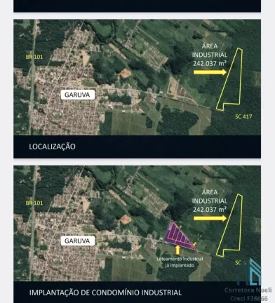 Imagem ÁREAS Industriais 272.900m2, 242.500m2, em GARUVA - SC - Ideal p Galpões Logísticos.