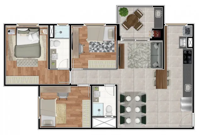 Imagem Apartamento com 3 Quartos à Venda, 83 m² em Casa Branca - Santo André