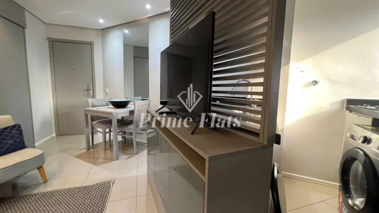 Imagem Flat disponível para locação no Hotel Hampton Park, com 33m², 1 dormitório e 1 vaga de garagem
