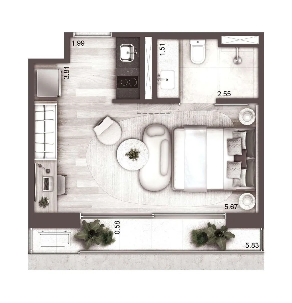 Imagem Apartamento a venda com 2 quartos em Higienópolis São Paulo SP, apartment in São Paulo Brazil, apartamento studio em Higienopolis São Paulo sp