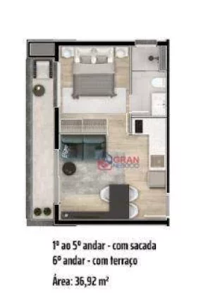 Imagem Apartamento com 1 dormitório à venda no Batel