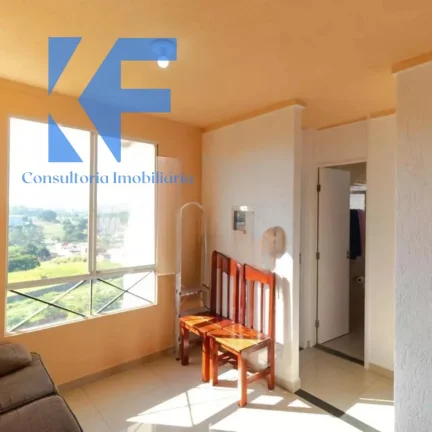 Imagem Apartamento confortável com 51m² no 4° andar, sendo 2 dormitórios, sala, cozinha, banheiro social, área de serviços, vaga de garagem coberta.
