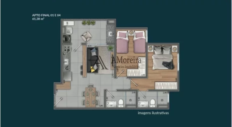 Imagem APARTAMENTO 2 DORM. em construção - Previsão de entrega ABR-2025 (parcelas de 2.418,33 - Tab. OUT/2022)
