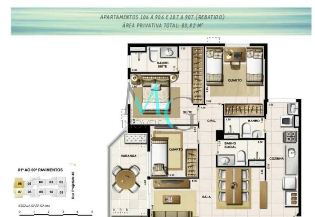 Imagem Apartamento à venda 3 Quartos 1 Suite 1 Vaga 82.04M² Recreio dos Bandeirantes Rio de Janeiro - RJ
