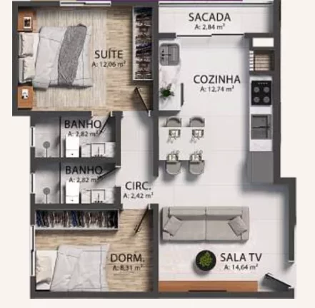 Imagem Galiano Residence - Apartamento à venda no bairro Morretes - Itapema/SC