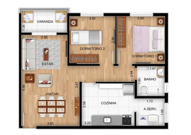 Imagem Apartamento com 2 Quartos à Venda, 61 m² em Vila São Geraldo - São Paulo