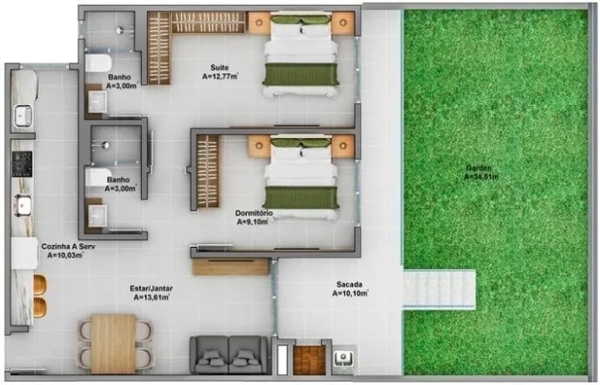Imagem Manhattan Residence - Apartamento à venda no bairro Ingleses do Rio Vermelho - Florianópolis/SC