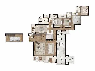 Imagem Apartamento de luxo com 4 suítes e 338m² no THE LAKE GRAMERCY PARK Alphaville
