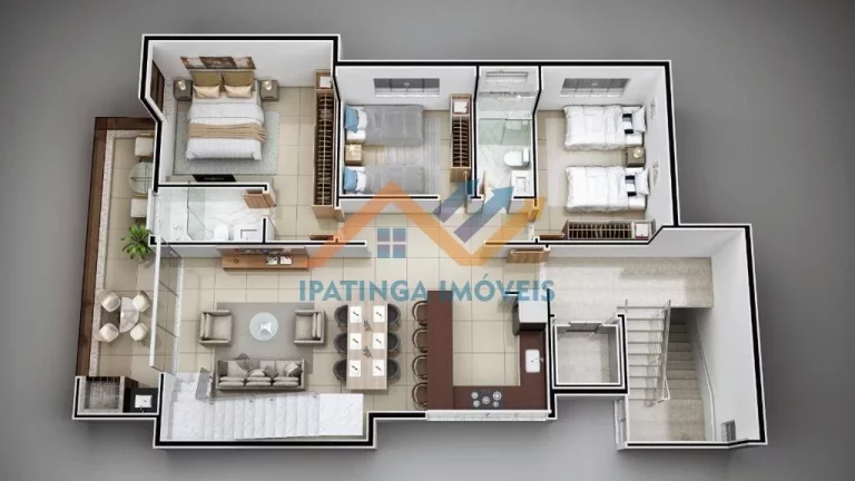 Imagem Apartamento de 3 quartos e 2 vagas de garagem no Iguaçu