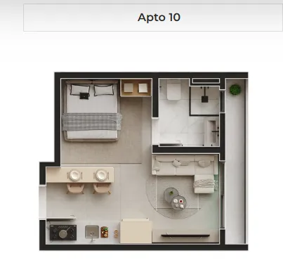 Imagem Loft para Venda em São José dos Pinhais, Centro, 1 dormitório, 1 suíte, 1 banheiro